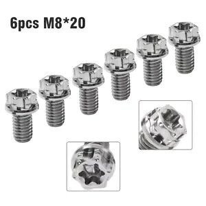 6 �̃`�^���l�W�g���N�X�w�b�h�t�����W�{���g M8x20mm �V���o�[�I�[�g�o�C�p- 6pcs Titanium Screws Torx Head Flange Bolt M8x20mm Silver for Motorcycle- �y���s�A���i�z