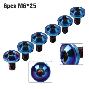 6 ̃`^lWgXgNXwbhlW M6x30mm ]ԃI[goCp- 6pcs Titanium Screws Truss Torx Head Screws M6x30mm For Bicycle Motorcycle-