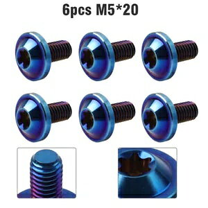 ]/I[goCp`^lW M5 x 20mm gNX gClW 6 { - 6pcs Titanium Screws M5 x 20mm Torx Tray Screws for Bicycle/Motorcycle-