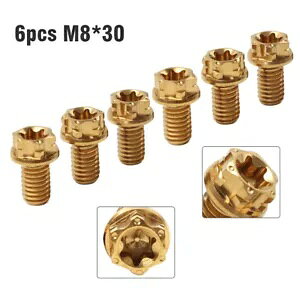 6 �̃S�[���h�l�W�g���N�X�w�b�h�t�����W�l�W M8x30mm �I�[�g�o�C�o�C�N�p- 6pcs gold screws Torx head flange screw M8x30mm for motorcycle bike- �y���s�A���i�z
