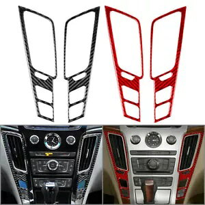 2 �Z���^�[�R���\�[���G�A�x���g�t���[���J�o�[�g�����L���f���b�N CTS 2008-2013- 2pcs Center Console Air Vent Frame Cover Trim For Cadillac CTS 2008-2013-