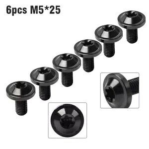 6{̃`^lWM5 x 25mmgNXgClWI[goCubN- 6pcs Titanium Alloy Screws M5 x 25mm Torx Tray Screws Motorcycle Black-