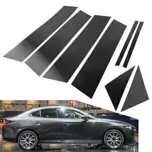 �u���b�N�h�A�E�B���h�E�R�����|�X�g�g�����}�c�_ 3 �Z�_�� 2019 2020 2021- Black door window column post trim for Mazda 3 sedan 2019 2020 2021-