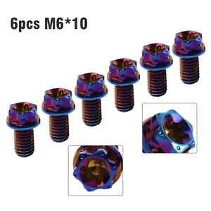 6 I[goC]ԃ`^lW M6 * 10 ~[ggNXwbhtWYwbh- 6pcs motorcycle bicycle titanium screw M6*10mm torx head flanges lens head-