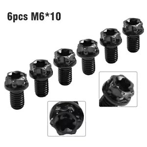 6 �I�[�g�o�C�`�^���l�W M6 * 10 �~�����[�g���g���N�X�w�b�h�t�����W�����Y�w�b�h�u���b�N- 6pcs motorcycle titanium screw M6*10mm torx head flanges lens head black- �y���s�A���i�z