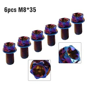 6 x �`�^���l�W�g���N�X�w�b�h�t�����W�l�W M8x35mm �o�C�N�p�o�[���u���[- 6 x titanium screws torx head flanges screws M8x35mm burn blue for motorcycle- �y���s�A���i�z