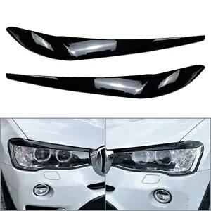 �w�b�h���C�g���уJ�o�[ BMW X3 F25 X4 F26 2014-2017 �u���b�N- Headlight eyebrow cover for BMW X3 F25 X4 F26 2014-2017 black- �y���s�A���i�z