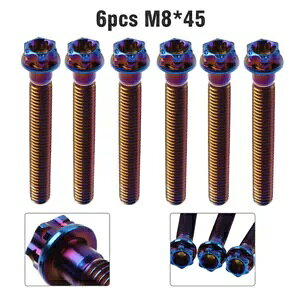 6 ̃`^lWgNXwbhtWlW M8x45mm I[goC]ԗp 6pcs Titanium Screws Torx Head Flanges Screws M8x45mm for Motorcycle Bicycle-
