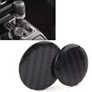 2x �V�t�g�{�^���w�b�h�J�o�[�g���� �W�[�v�����O���[ JL 18-22 �J�[�{���u���b�N�p 2x Shift Button Head Cover Trim For Jeep Wrangler JL 18-22 Carbon Black- �y���s�A���i�z