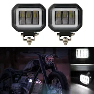 4C` XNGA LED [NCgo[ 12V 24V |[^uwbhCg - 4"" Square LED Work Lights Bar 12V 24V Portable Headlights-