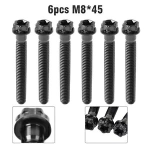 gNXwbhƃtWt`^lW 6 {AM8 x 45 mmAAI[goCp- 6pcs Titanium screws with torx head and flanges, M8 x 45 mm, black, for motorcycle-