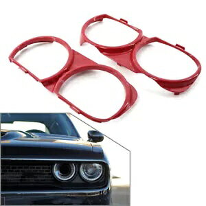 ���b�h 1 �y�A �w�b�h���C�g �x�[�� �_�b�W �`�������W���[ 2015-2021 SRT 68259055AB- Red 1 Pair Headlight Bezel for Dodge Challenger 2015-2021 SRT 68259055AB- �y���s�A���i�z