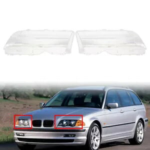 2x wbhCg KX Jo[ BMW 3 V[Y E46 4 hA Z_ 98-01 - 2x headlight glass cover for BMW 3 Series E46 4-door sedan 98-01 transparent-