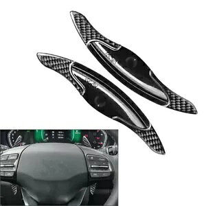 2x ubNXeAOzC[VtgbJ[̓q_C I30N xX^[ N KONA N ElantraN ɓK܂B 2x black steering wheel shift rocker fits for Hyundai I30N Veloster N KONA N ElantraN-