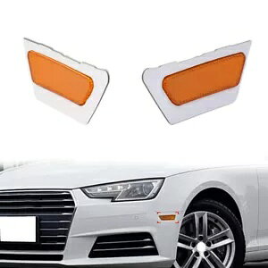 �t�����g�o���p�[���t���N�^�[�T�C�h�}�[�J�[���C�g�C�G���[�A�E�f�B A4 B9 2017-2019- Front bumper reflector side marker light yellow for Audi A4 B9 2017-2019-