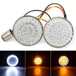 48 LED CT[g^[VOidzCg/Ao[vn[[c[O 14-17 48 LED Insert Turn Signal Light Bulb White / Amber Lamp For Harley Touring 14-17