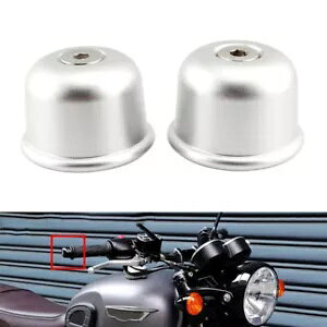 nho[GhvOLbvnhObv 2 Vo[Xg[gcCJbvXs[h T100 T120 Handlebar End Plug Cap Hand Grip 2PCS Silver For Street Twin Cup Speed T100 T120
