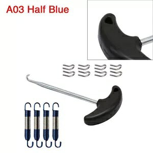GL][XgpCv}t[tXvOtbNLbgNXeXn[tu[ Exhaust Pipe Muffler Mounting Springs Hooks Kit Link Stainless Steel Half Blue