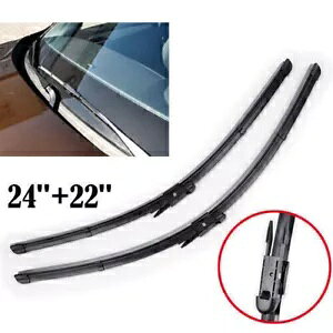 �{���{ V70 S60 S80 XC70 XC90 24 +22 �t�����g�K���X ���C�p�[ �u���[�h �u���P�b�g���X�ɓK�� Fit Volvo V70 S60 S80 XC70 XC90 24+22 Front Windshield Wiper Blade Bracketless �y���s�A���i�z