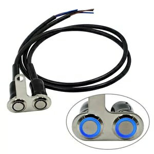 �� 12V LED �X�C�b�` �n���h���o�[ ���߉\�ȃ}�E���g �h���X�C�b�` ���j�o�[�T�� �u���[ Left 12V LED Switch Handlebar Adjustable Mount Waterproof Switch Universal blue
