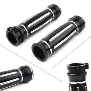 CNC 1C` nho[ nhObv I[goC n[[c[Op rbgA~jE ubN CNC 1" Handle Bar Hand Grips Motorcycle For Harley Touring Billet Aluminum Black