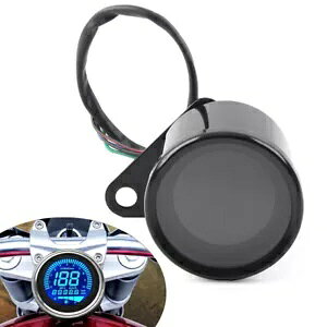 レトロオートバイデジタルスピードメーター 12V LED LCD 走行距離計タコメーター燃料計 Retro Motorcycle Digital Speedometer 12V LED LCD Odometer Tachometer Fuel Mete