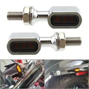 A~j LED ^[VOiCgCWP[^vX[NYn[[N[ Rear Mini LED Turn Signal Light Run Indicator Lamp Smoke Lens For Harley Chrome