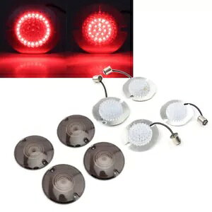 n[[ [hLO 1157 tg A LED ECJ[ X[NY Cg Jo[ɓK Fit Harley Road King 1157 Front Rear LED Turn Signals Smoked Lens Light Covers