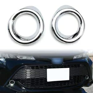 N[tgtHOvt[Jo[gg^J[nb`obN 2019 2020 po Chrome Front Fog Lamp Frame Cover Trim For Toyota Corolla Hatchback 2019 2020 po