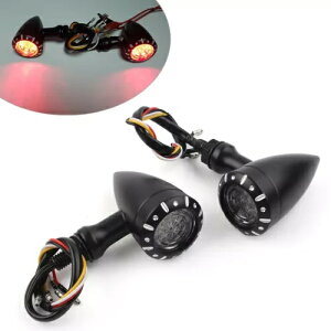 n[[ LED bh/Ao[ u[L ECJ[ ^[VOi e[ Cg I[goC ubN For Harley LED Red/Amber Brake Blinker Turn Signal Tail Light Motorcycle Black