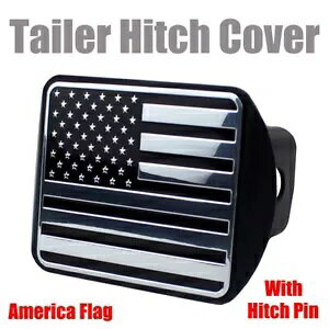 jo[T 2 "V[o[Ԍe[[qb`Jo[čst Universal For 2" Receivers Car Tow Tailer Hitch Cover White USA Flag With Pin