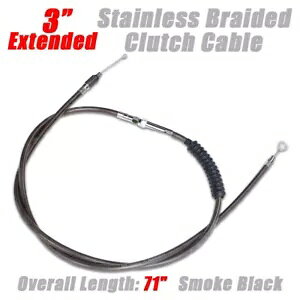 =+3 C`XeXґgNb`P[un[[ 90-06 \teC / 93-05 _CiX[Np +3" Stainless Braided Clutch Cable For Harley 90-06 Softail / 93-05 Dyna Smoke