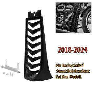 Front Lower Cooler Cover Chin Trim Spoiler Black For Harley Softail- Front Lower Cooler Cover Chin Trim Spoiler Black For Harley Softail-