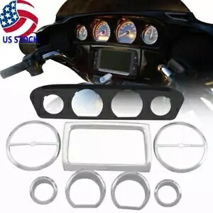 8pcs Chrome Inner Fairing Gauge Speaker Trim For Harley Davidson Electra Glide 8pcs Chrome Inner Fairing Gauge Speaker Trim For Harley Davidson Electra Glide