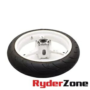 2005 2006 XYL GSXR 1000 tg zC[ zCg ~V ^C Xg[g  *Ȃ* 2005 2006 SUZUKI GSXR 1000 FRONT WHEEL WHITE MICHELIN TIRE STRAIGHT RIM *BENT*