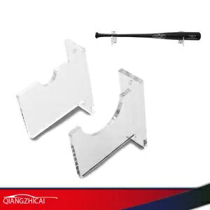 2 싅obgǃ}EgnK[bNfBXvCbNz_[ANX^h 2PCS Baseball Bat Wall Mount Hanger Rack Display Rack Holder Clear Acrylic Stand