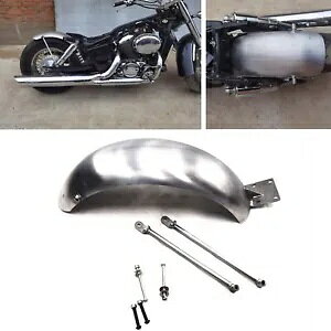 �z���_ �V���h�E 400 750 �V���o���[�p�u���P�b�g�t�����A�t�F���_�[�v���[�g Rear Fender Plate With Bracket For Honda SHADOW 400 750 Silvery �y���s�A���i�z