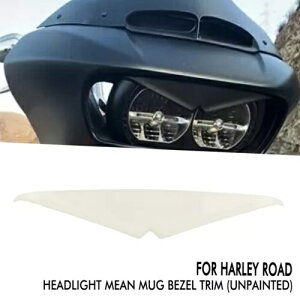 1pc ヘッドライト平均マグベゼルトリムハーレーロードグライド 2015-up 未塗装 1pc Headlight Mean Mug Bezel Trim For Harley Road Glide 2015-up Unpainted