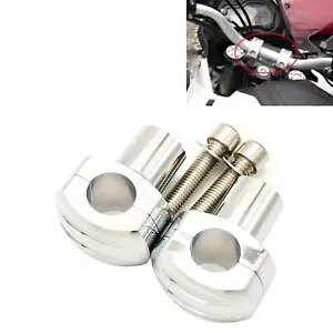 XYL }n JTL 1 "25 ~[gnho[CU[tNvA_v^[N[ For Suzuki Yamaha Kawasaki 1" 25mm Handlebar Riser Mounting Clamp Adapter Chrome
