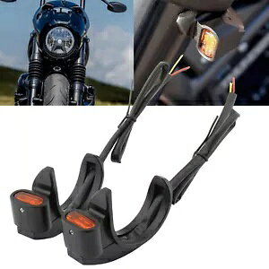 ubNIW LED ^[VOiCgn[[X|[cX^[_Ci{o[ 39-41 ~[g Black Orange LED Turn Signal Light For Harley Sportster Dyna Bobber 39-41mm