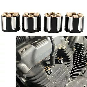 4x ubN zCg GW Xp[N vO ibg Lbv Lbg n[[_rbh\ X|[cX^[ 1986+p 4x Black White Engine Spark Plug Nut Cap Kit For Harley Davidson Sportster 1986+