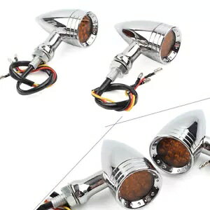 yAN[I[goC LED u[LECJ[^[VOie[Cgn[[p Pair Chrome Motorcycle LED Brake Blinker Turn Signal Tail Light For Harley