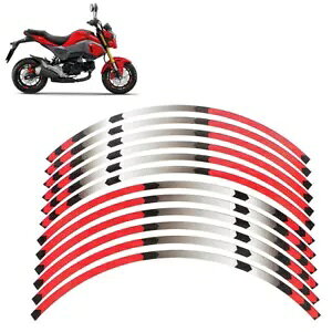 zC[fJ[ XebJ[ XgCv bh tBbg z_ MSX 125 O MSX125 SF 12-2022 Wheel Decals Rim Stickers Stripes Red Fit HONDA MSX 125 Grom MSX125 SF 12-2022