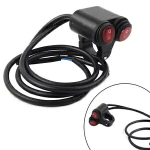 7/8 "22mm I[goCnho[tHOX|bgCgfAIItbh{^XCb` 7/8"22mm Motorcycle Handlebar Fog Spot Light Dual On Off Red Button Switch