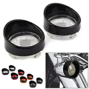 ^[VOiCgYJo[ubNx[oCU[tBbgn[[_rbh\\teC Turn Signal Light Lens Cover Black Bezels Visor Fit For Harley Davidson Softail