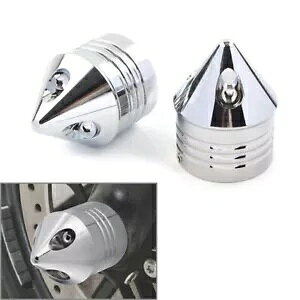 yAN[tgANXLbvibgJo[n[[GNgOChX|[cX^[FLHXp Pair Chrome Front Axle Cap Nut Cover For Harley Electra Glide Sportster FLHX