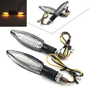 2× I[goC^[VOi 12V LED CWP[^[ ECJ[ Ao[Cg jo[T 2× Motorcycle Turn Signal 12V LED Indicators Blinkers Amber Light Universal