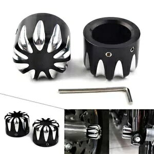 n[[ GNgOCh X|[cX^[p ubN CNC tg ANX Lbv ibg Jo[ Black CNC Front Axle Cap Nut Cover for Harley Electra Glide Sportster