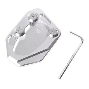 I[goCLbNX^hTChX^hv[gpbh͔ KPR150 Vo[ Motorcycle Kickstand Side Stand Extension Plate Pad For LIFAN KPR150 Silver