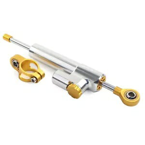 24cm �o�C�N �A�W���X�^�u�� �X�e�A�����O �_���p�[ �X�^�r���C�U�[ �V���o�[ �I�����W ���j�o�[�T�� 24cm MOTORCYCLE ADJUSTABLE STEERING DAMPER STABILIZER SILVER ORANGE UNIVERSAL �y���s�A���i�z
